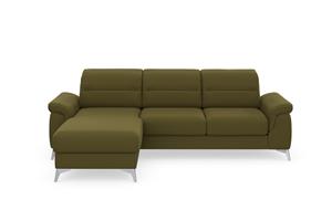 Sit&More Ecksofa Sinatra, mit Recamiere, optinal mit Kopfteilverstellung und Armteilfunktion oder Kopfteilverstellung, Armteilfunktion, Bettfunktion und Bettkasten, chromfarbene Metallfü