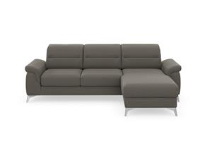 Sit&More Ecksofa Sinatra, mit Recamiere, optinal mit Kopfteilverstellung und Armteilfunktion oder Kopfteilverstellung, Armteilfunktion, Bettfunktion und Bettkasten, chromfarbene Metallfü