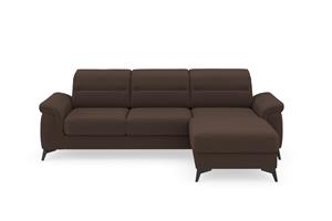 Sit&More Ecksofa Sinatra, mit Recamiere, optional mit Kopfteilverstellung und Armteilfunktion oder mit Kopfteilverstellung, Armteilfunktion, Bettfunktion und Bettkasten, mattschwarze Metallf