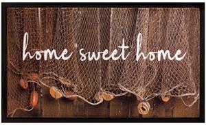 Matches21 HOME & HOBBY Fußmatte »Fußmatte Decor & Rand Home sweet Home Netz 45x75 cm«, , rechteckig, Höhe 5 mm