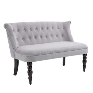 HOMCOM 2-Sitzer Sofa im Vintagestil grau