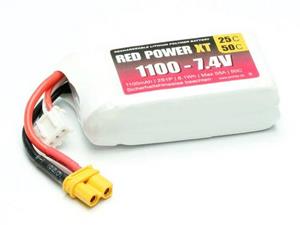 Red Power LiPo accupack 7.4 V 1100 mAh Softcase XT30