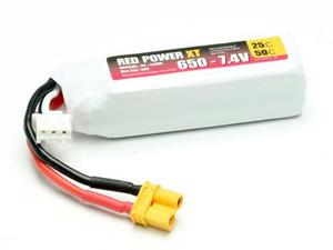 Red Power LiPo accupack 7.4 V 650 mAh 25 C Softcase XT30