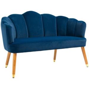 HOMCOM Sofa mit Muscheldesignrückenlehne blau