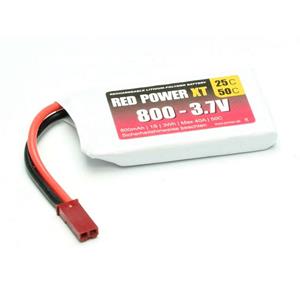 Red Power LiPo accupack 3.7 V 800 mAh 25 C Softcase JST, BEC
