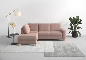 Home affaire Ecksofa Summer, mit Ottomane, wahlweise mit Bettfunktion und Bettkasten, Cord-Bezug