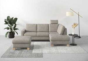 Home affaire Ecksofa "Summer L-Form", mit Ottomane, wahlweise mit Bettfunktion und Bettkasten, Cord-Bezug