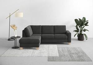 Home affaire Ecksofa Summer, mit Ottomane, wahlweise mit Bettfunktion und Bettkasten, Cord-Bezug