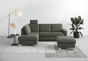 Home affaire Ecksofa Summer, mit Ottomane, wahlweise mit Bettfunktion und Bettkasten, Cord-Bezug