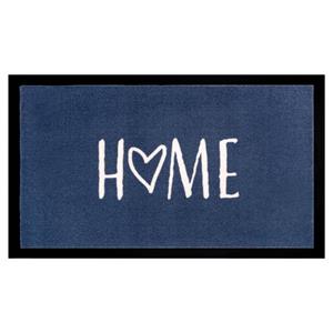 Teppich Boss Fußmatte »Fußmatte Home, blau 45x75 cm, , rechteckig, Höhe 6 mm, In/- Outdoor geeignet, Schriftzug, Robust, Pflegeleicht, Kurzflor«, 