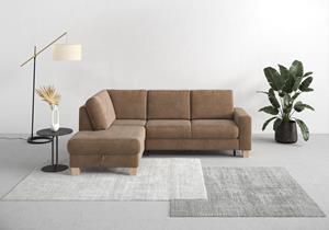 Home affaire Ecksofa Summer, mit Ottomane, wahlweise mit Bettfunktion und Bettkasten, Cord-Bezug