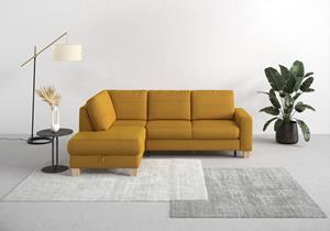 Home affaire Ecksofa Summer, mit Ottomane, wahlweise mit Bettfunktion und Bettkasten, Cord-Bezug