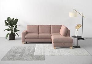 Home affaire Ecksofa Summer, mit Ottomane, wahlweise mit Bettfunktion und Bettkasten, Cord-Bezug