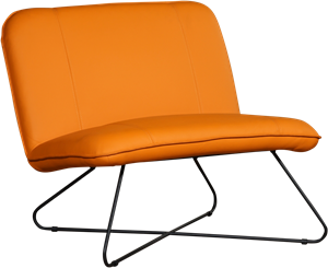 ShopX Leren fauteuil smile 80 69 oranje, oranje leer, oranje stoel