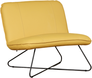 ShopX Leren fauteuil smile 80 70 geel, geel leer, gele stoel