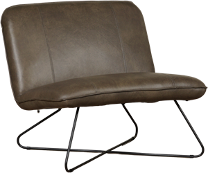 ShopX Leren fauteuil smile 80 121 grijs, grijs leer, grijze stoel