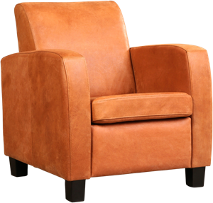ShopX Leren fauteuil joy 414 oranje, oranje leer, oranje stoel