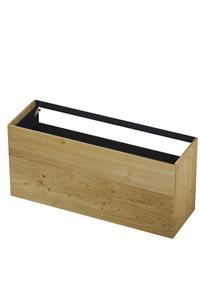 INK wastafelonderkast 2 laden greeploos push to open fineer eiken 140x45x65cm, natur