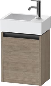 Duravit Ketho.2 wastafelonderkast met 1 deur 36,4x23,8x44 cm links met antraciet greep, eiken terra mat