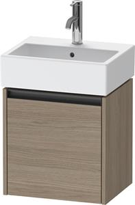 Duravit Ketho.2 wastafelonderkast met 1 deur 43,4x33,8x44 cm links met antraciet greep, eiken terra mat