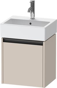 Duravit Ketho.2 wastafelonderkast met 1 deur 43,4x33,8x44 cm links met antraciet greep, taupe mat