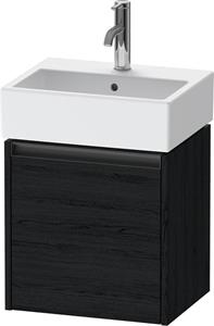 Duravit Ketho.2 wastafelonderkast met 1 deur 43,4x33,8x44 cm links met antraciet greep, eiken zwart mat