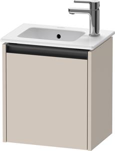 Duravit Ketho.2 wastafelonderkast met 1 deur 41x29,2x44 cm links met antraciet greep, taupe mat