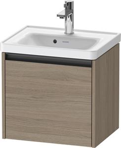 Duravit Ketho.2 wastafelonderkast met 1 lade 48,4x37,5x44 cm met antraciet greep, eiken terra mat