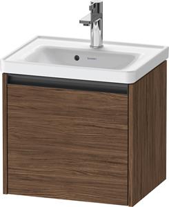 Duravit Ketho.2 wastafelonderkast met 1 lade 48,4x37,5x44 cm met antraciet greep, noten donker mat