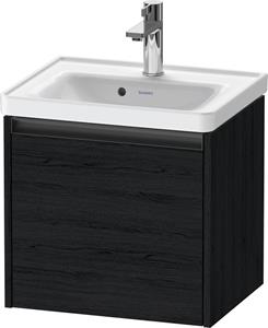 Duravit Ketho.2 wastafelonderkast met 1 lade 48,4x37,5x44 cm met antraciet greep, eiken zwart mat