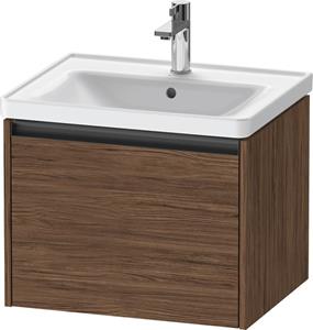 Duravit Ketho.2 wastafelonderkast met 1 lade 58,4x45,5x44 cm met antraciet greep, noten donker mat