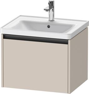 Duravit Ketho.2 wastafelonderkast met 1 lade 58,4x45,5x44 cm met antraciet greep, taupe mat