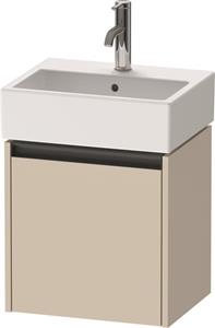 Duravit Ketho.2 wastafelonderkast met 1 deur 43,4x33,8x44 cm links met antraciet greep, taupe supermat