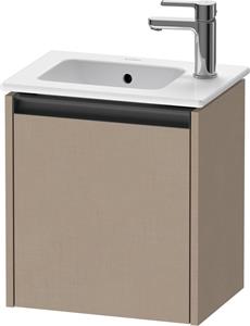 Duravit Ketho.2 wastafelonderkast met 1 deur 41x29,2x44 cm links met antraciet greep, linnen mat