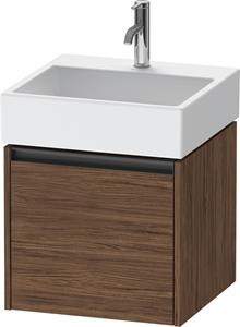 Duravit Ketho.2 wastafelonderkast met 1 lade 48,4x46x44 cm met antraciet greep, noten donker mat