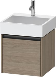 Duravit Ketho.2 wastafelonderkast met 1 lade 48,4x46x44 cm met antraciet greep, eiken terra mat