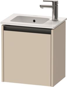 Duravit Ketho.2 wastafelonderkast met 1 deur 41x29,2x44 cm links met antraciet greep, taupe supermat