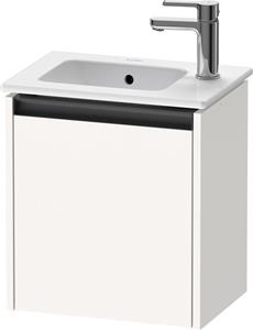 Duravit Ketho.2 wastafelonderkast met 1 deur 41x29,2x44 cm links met antraciet greep, wit supermat