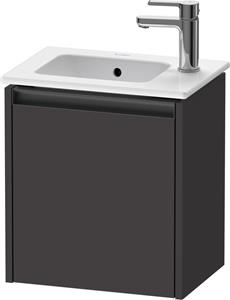 Duravit Ketho.2 wastafelonderkast met 1 deur 41x29,2x44 cm links met antraciet greep, grafiet supermat