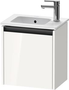 Duravit Ketho.2 wastafelonderkast met 1 deur 41x29,2x44 cm links met antraciet greep, hoogglans wit