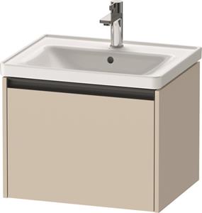 Duravit Ketho.2 wastafelonderkast met 1 lade 58,4x45,5x44 cm met antraciet greep, taupe supermat