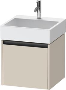 Duravit Ketho.2 wastafelonderkast met 1 lade 48,4x46x44 cm met antraciet greep, taupe supermat