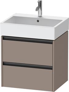 Duravit Ketho.2 wastafelonderkast met 2 laden 58,4x46x54,9 cm met antraciet grepen, basalt mat