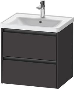 Duravit Ketho.2 wastafelonderkast met 2 laden 58,4x45,5x54,9 cm met antraciet grepen, grafiet supermat