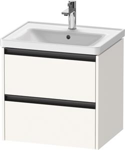 Duravit Ketho.2 wastafelonderkast met 2 laden 58,4x45,5x54,9 cm met antraciet grepen, wit supermat