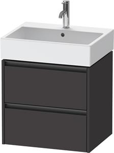 Duravit Ketho.2 wastafelonderkast met 2 laden 58,4x46x54,9 cm met antraciet grepen, grafiet supermat