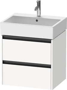 Duravit Ketho.2 wastafelonderkast met 2 laden 58,4x46x54,9 cm met antraciet grepen, wit supermat