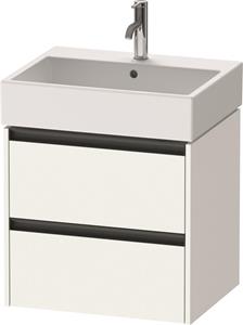 Duravit Ketho.2 wastafelonderkast met 2 laden 58,4x46x54,9 cm met antraciet grepen, wit mat