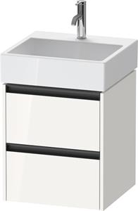 Duravit Ketho.2 wastafelonderkast met 2 laden 48,4x46x54,9 cm met antraciet grepen, hoogglans wit