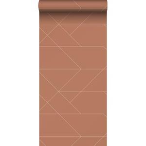 Esta Home ESTAhome behang grafische lijnen terracotta - 139373 - 0,53 x 10,05 m